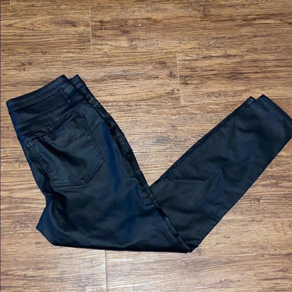 NEVER WORN faux leather skinny pants
